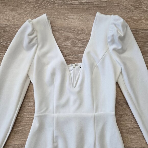 Lulus Treasure Forever White Long Sleeve Bodycon Mini Dress with V Neck Size XS - Picture 4 of 17
